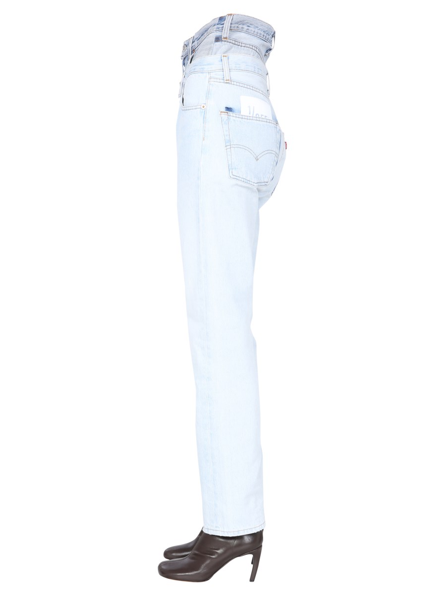 1/OFF      JEANS IN DENIM DI COTONE REMADE LEVIS 501 A DOPPIA VITA
