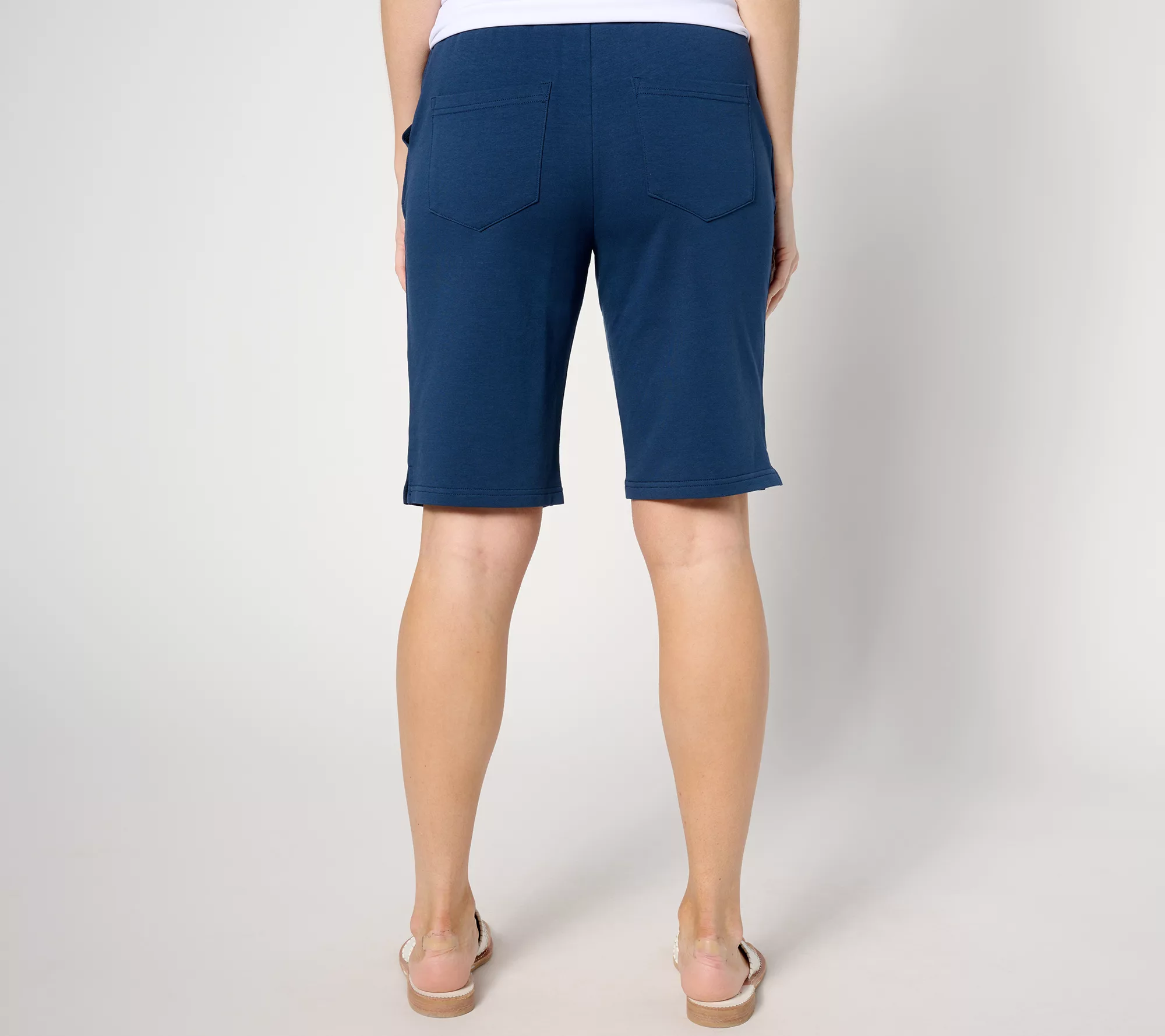 "As Is" Quacker Factory French Terry Nautical Embroidered 11" Bermuda SHorts