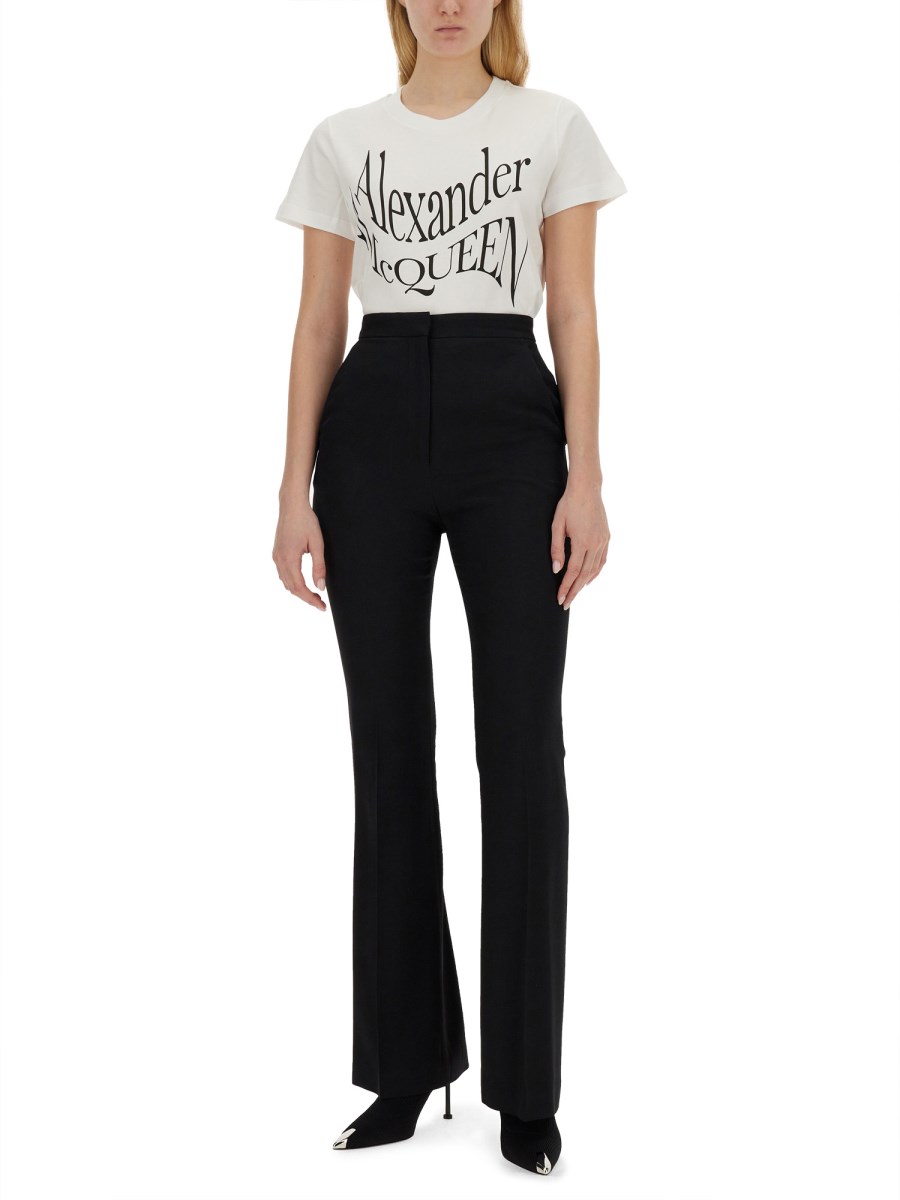 ALEXANDER McQUEEN      T-SHIRT IN JERSEY DI COTONE CON STAMPA LOGO 