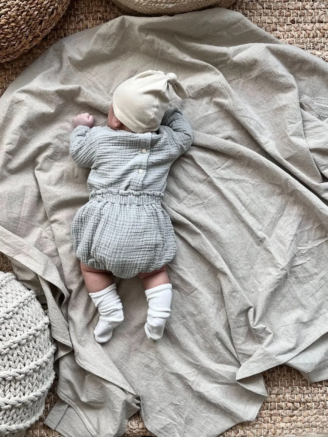 Baby Gauze Cotton Top and Bloomer Shorts Set (6-24m) -Mint