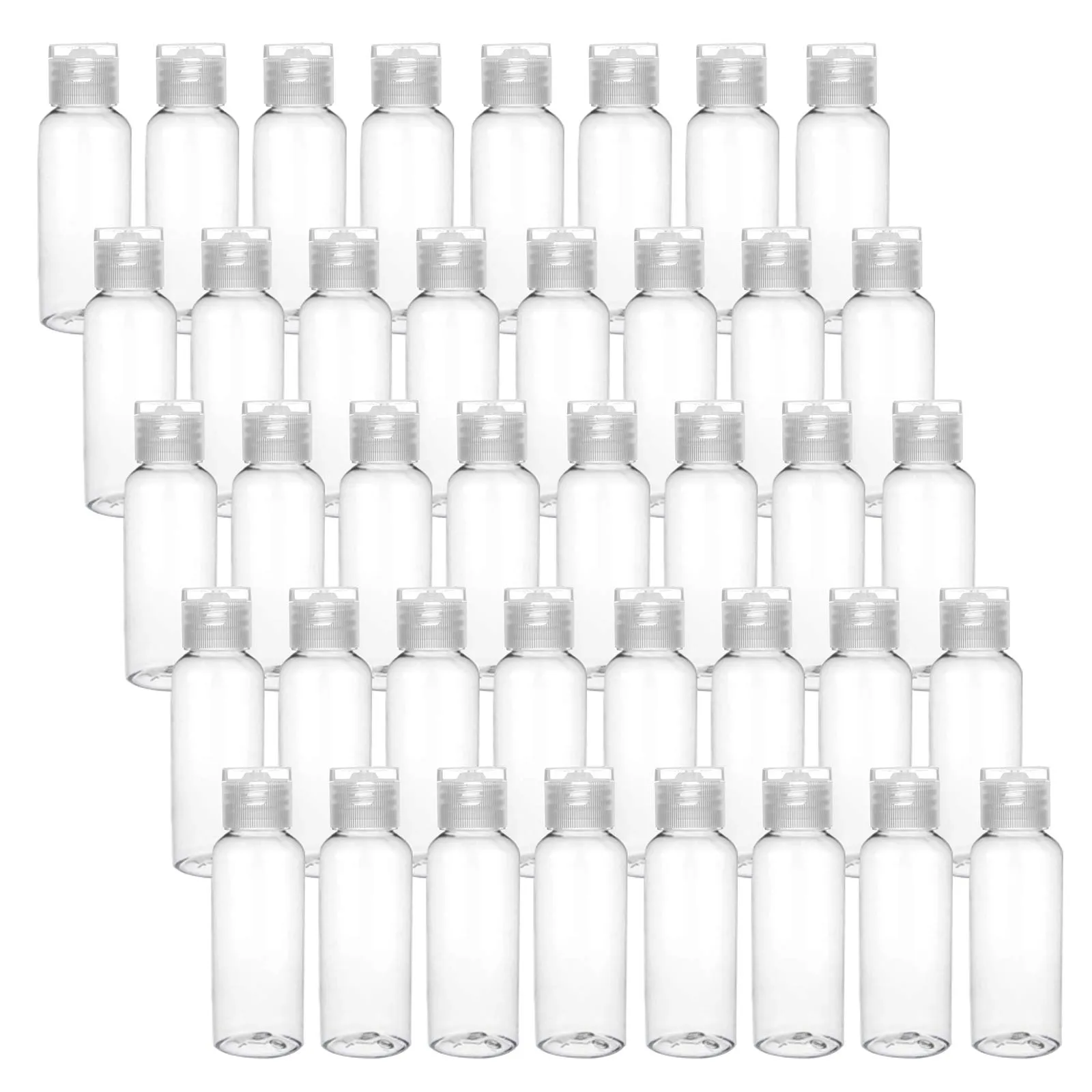 Bekith 40 Pack 1 oz Plastic Empty Bottles with Flip Cap, Small Refillable Travel Bottles Leak Proof Travel Size Containers for S