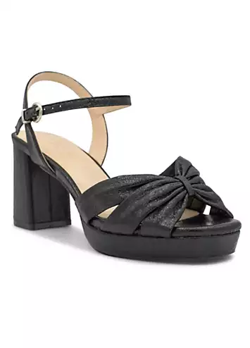 Black Wide Fit Metallic ’Nerita’ Platform Sandals by Paradox London | Look Again
