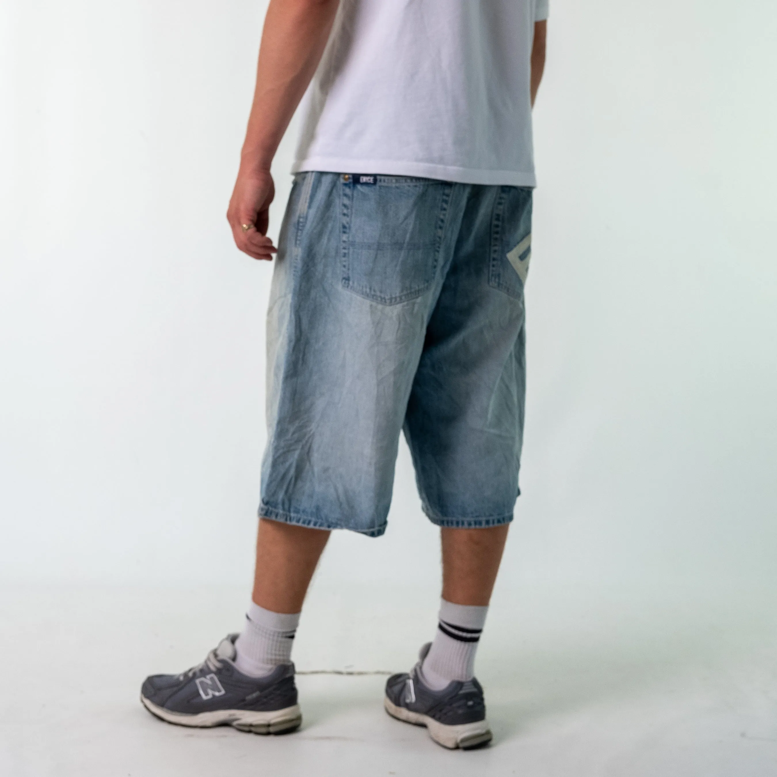 Blue 90s  SMOG Denim Hip Hop Jorts Shorts (38)