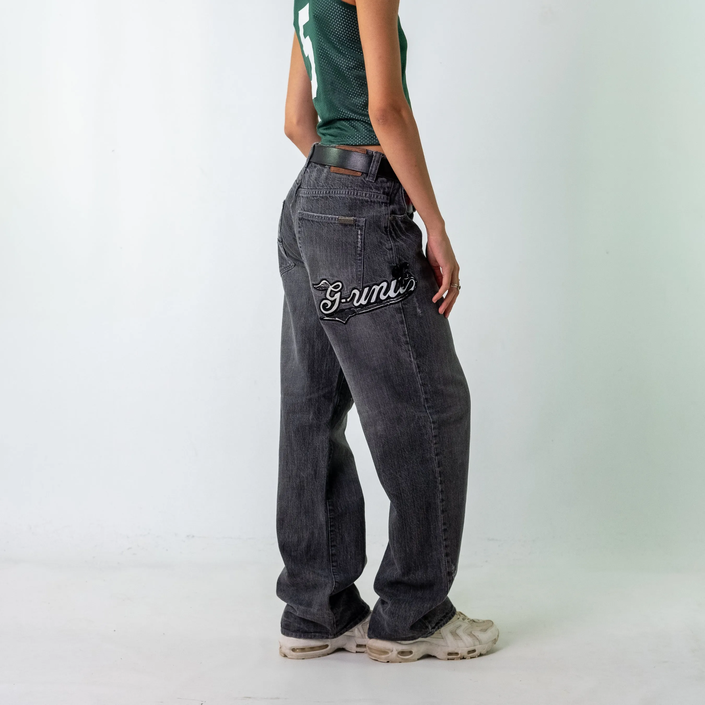 Charcoal Grey 90s G-Unit Denim Hip Hop Jeans Baggy Pants (30)