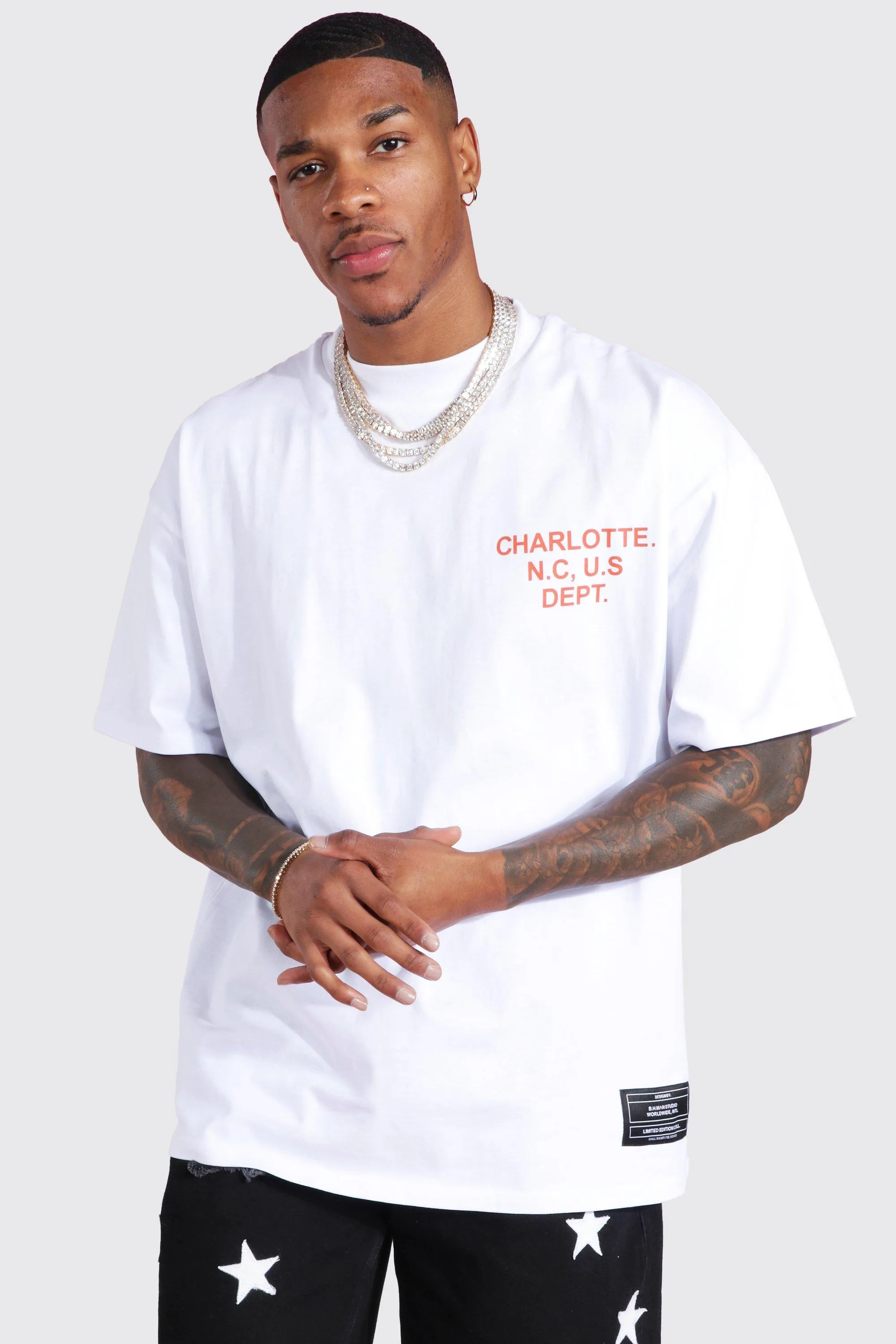 Charlotte Print T-Shirt | boohooMAN UK