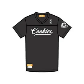 Cookies Pack Talk Cotton Jersey V-Neck S/S Knit W/ Cookies Embroidered Appliqués