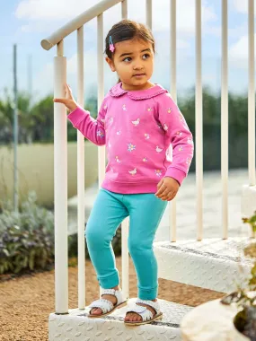 Duck Egg Blue & Coral Pink 2-Pack Rib Leggings