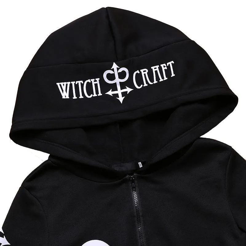 EU SALE of Gothic Witch Women's Hoodies / Moon Letter Printed Sweatshirt