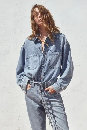 Feather Soft Wide High Jeans - High waist - Long - Light denim blue - Ladies | H&M GB