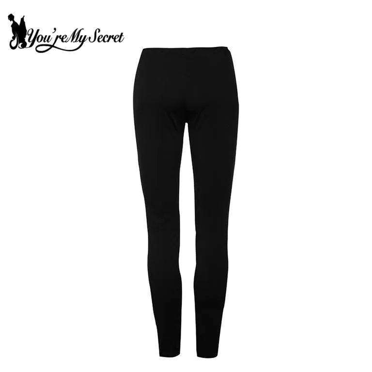 Gothic Lace Shredded Leggings - Sexy and Slim Mid-Waist Workout Wear