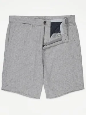 Grey Striped Linen Blend Chino Shorts | Men | George at ASDA