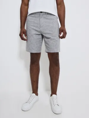 Grey Striped Linen Blend Chino Shorts | Men | George at ASDA