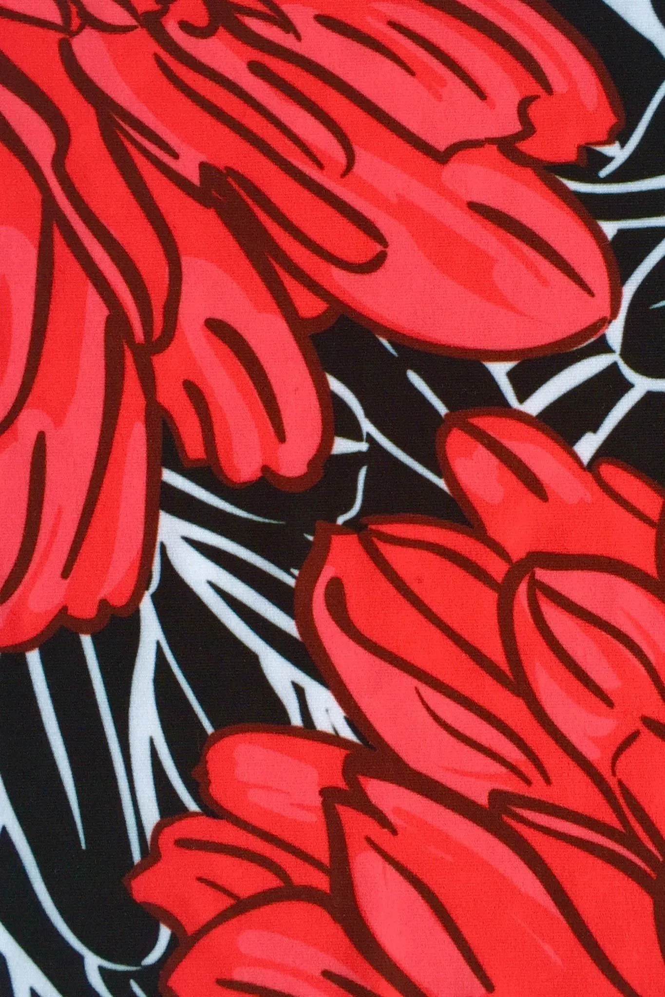 Hit The Mark Lucy Cute Red Black Floral Print Leggings - Girls