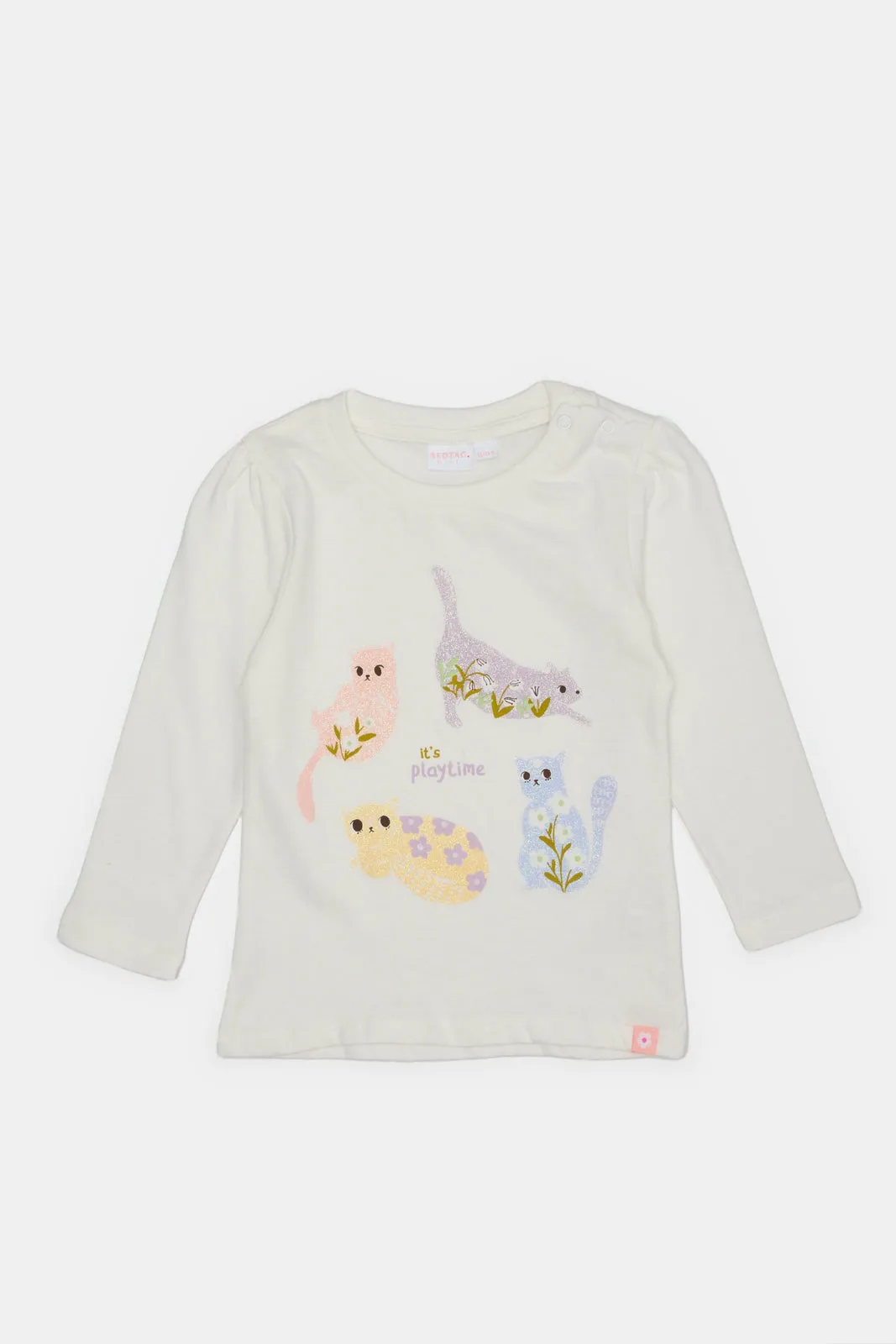 Infant Girls Ivory Printed T-Shirt