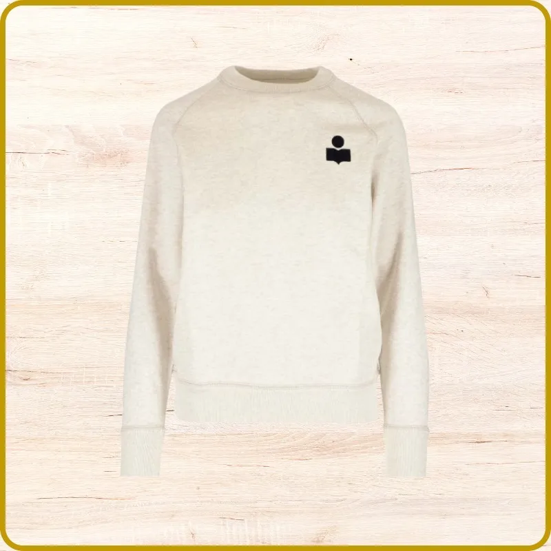 ISABEL MARANT ETOILE  |Crew Neck Long Sleeves Cotton Logo Hoodies & Sweatshirts