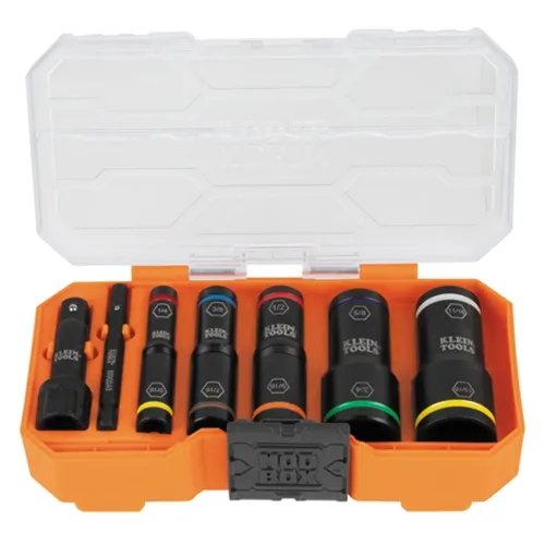 Klein KNECT™ Heavy Duty Flip Impact Socket Set - SAE 8-Piece 65618