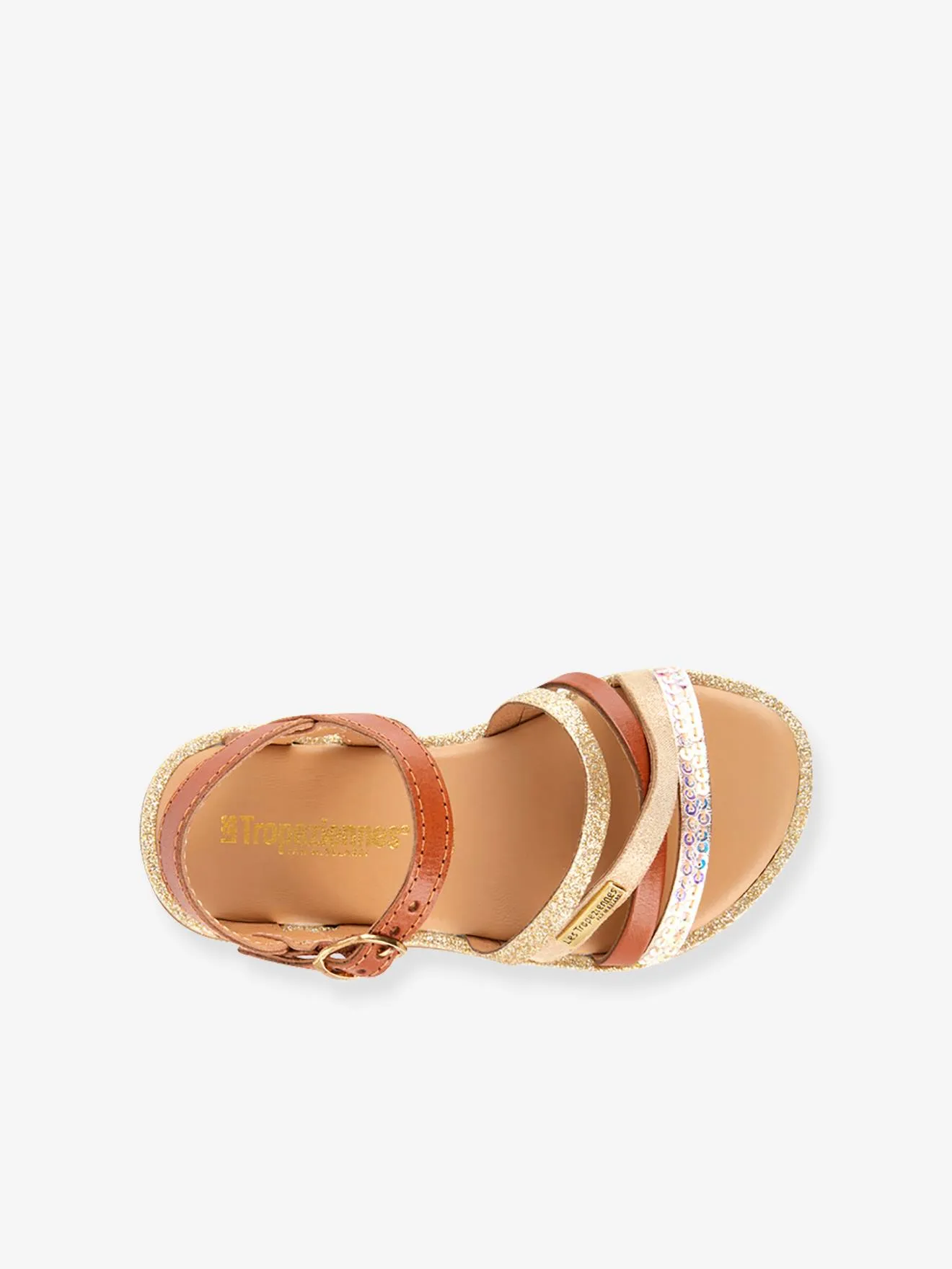 Leather Sandals for Children, Inaya by LES TROPEZIENNES® PAR M. BELARBI - camel