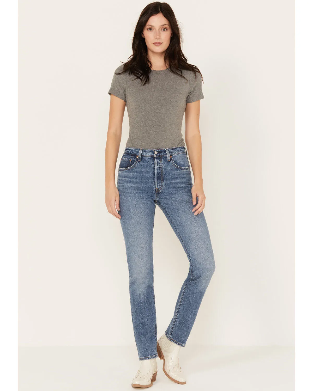 Levi's Women's Medium Wash 501 Worn In Jeans