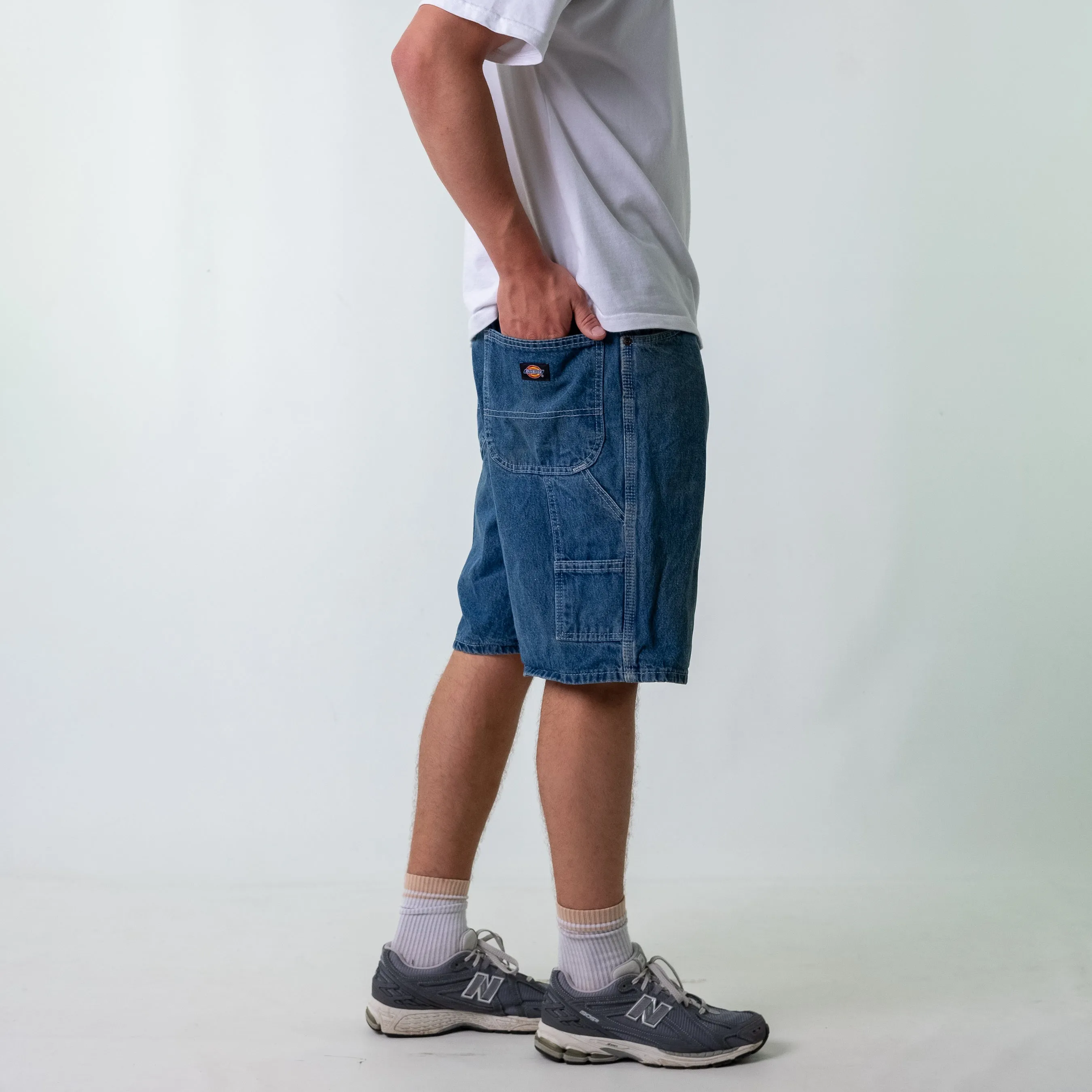 Light Blue 90s Dickies Denim Carpenter Jorts Shorts (38)