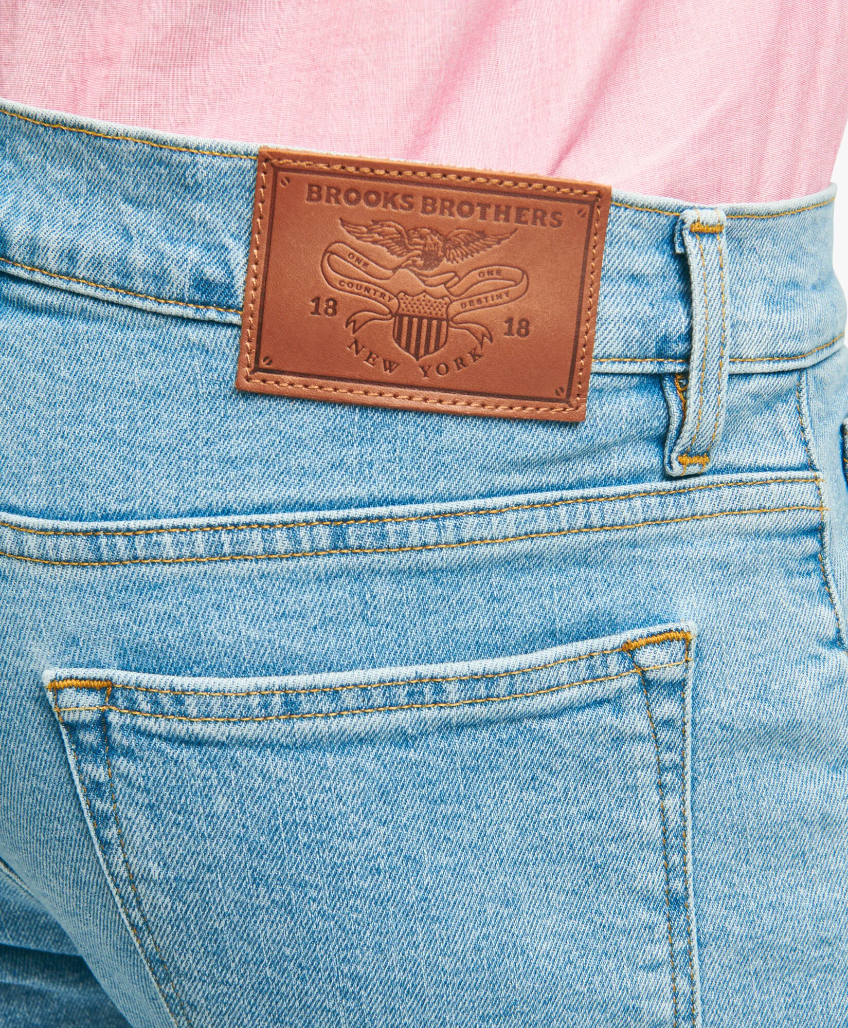 Light Blue Stretch Cotton Jeans in Light Blue for Men | Brooks Brothers® UK
