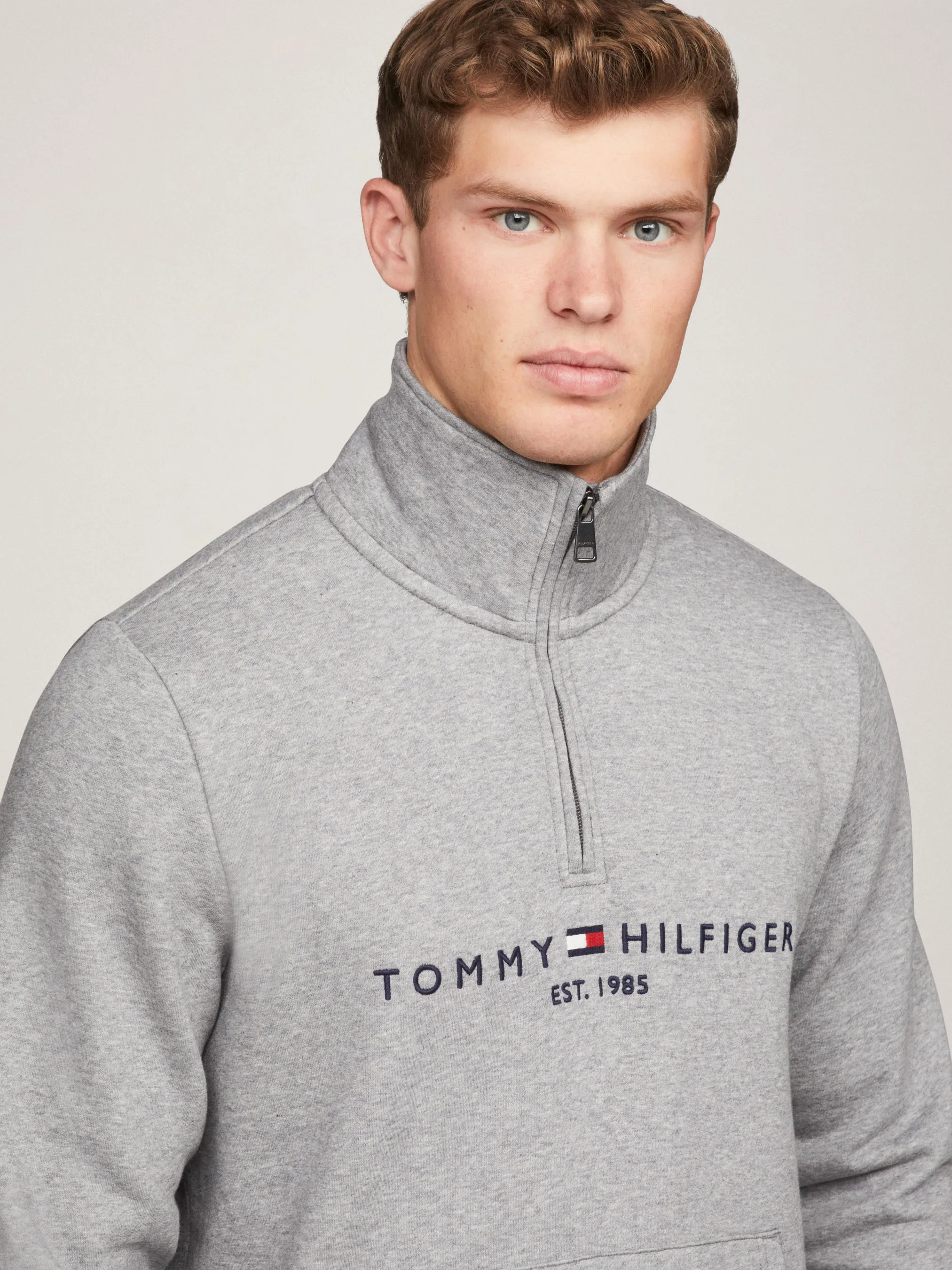 Logo Mock Turtleneck Half-Zip Sweatshirt | Sweatshirts & Hoodies | Tommy Hilfiger