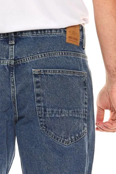 Lot de 3 Pantalons Jeans Homme Avi Cropped ou Edge Loose Fit Wide Only & SONS Bleu Moyen