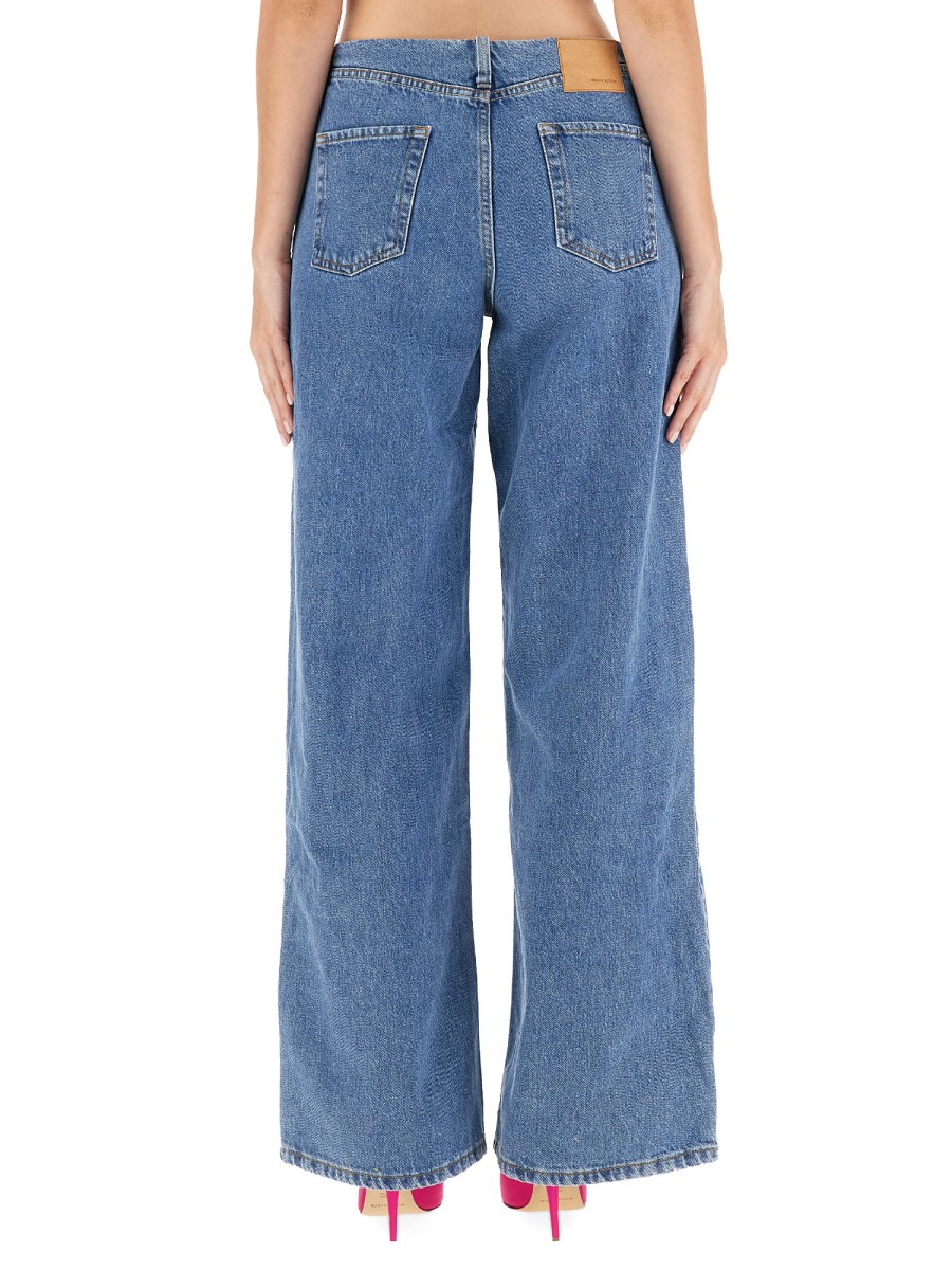 MAGDA BUTRYM      JEANS ULTRA LOW WAIST WIDE LEG IN DENIM DI COTONE