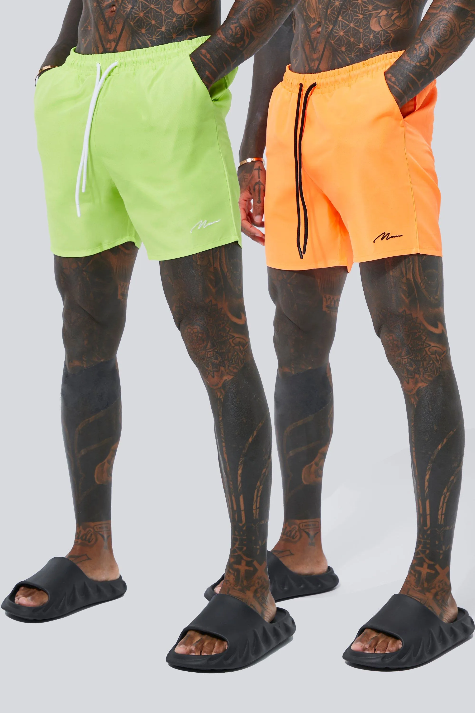 Man Signature Mid 2 Pack Swim Shorts