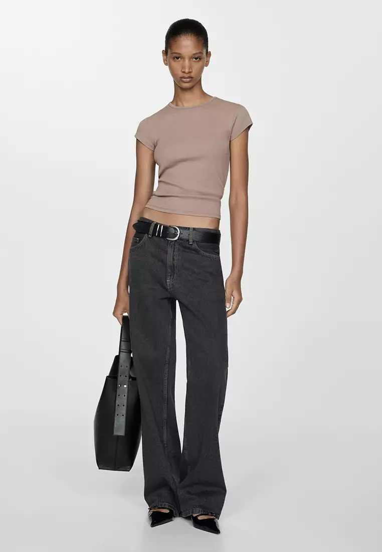 Mango Short Sleeve Knitted T-Shirt