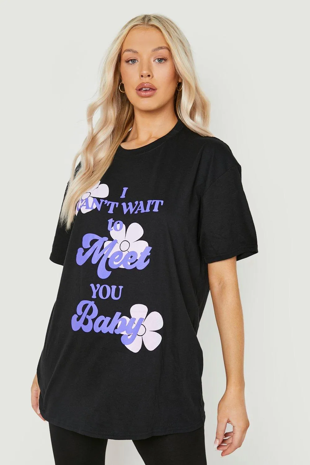 Maternity Baby Slogan Oversized T-shirt