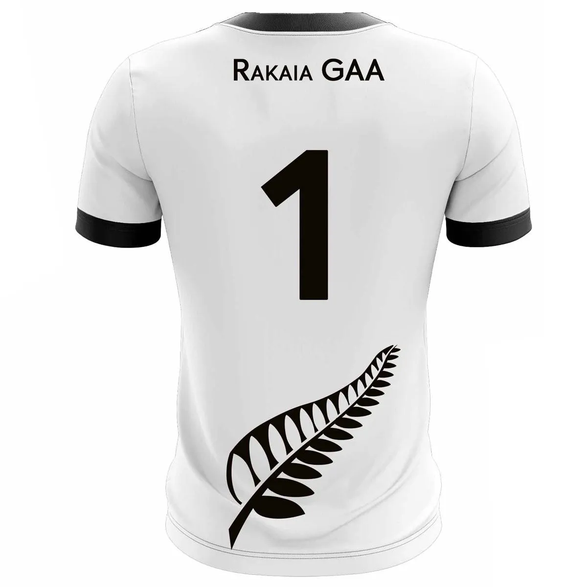 Mc Keever Rakaia GAA Numbered Goalkeeper Jersey - Adult - White/Black Player Fit