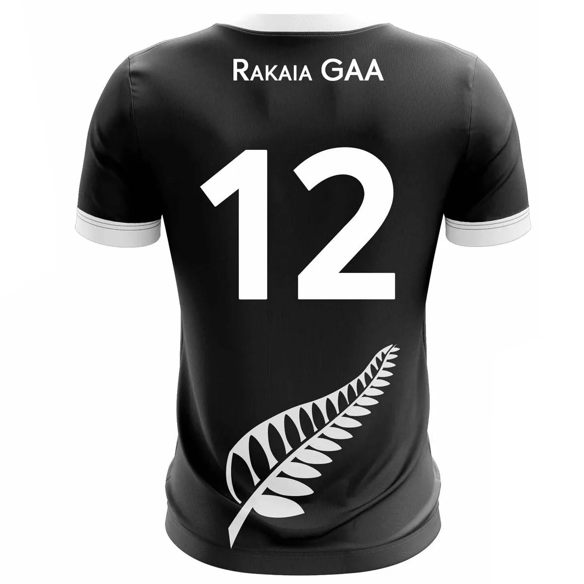 Mc Keever Rakaia GAA Numbered Outfield Jersey - Adult - Black/White Player Fit