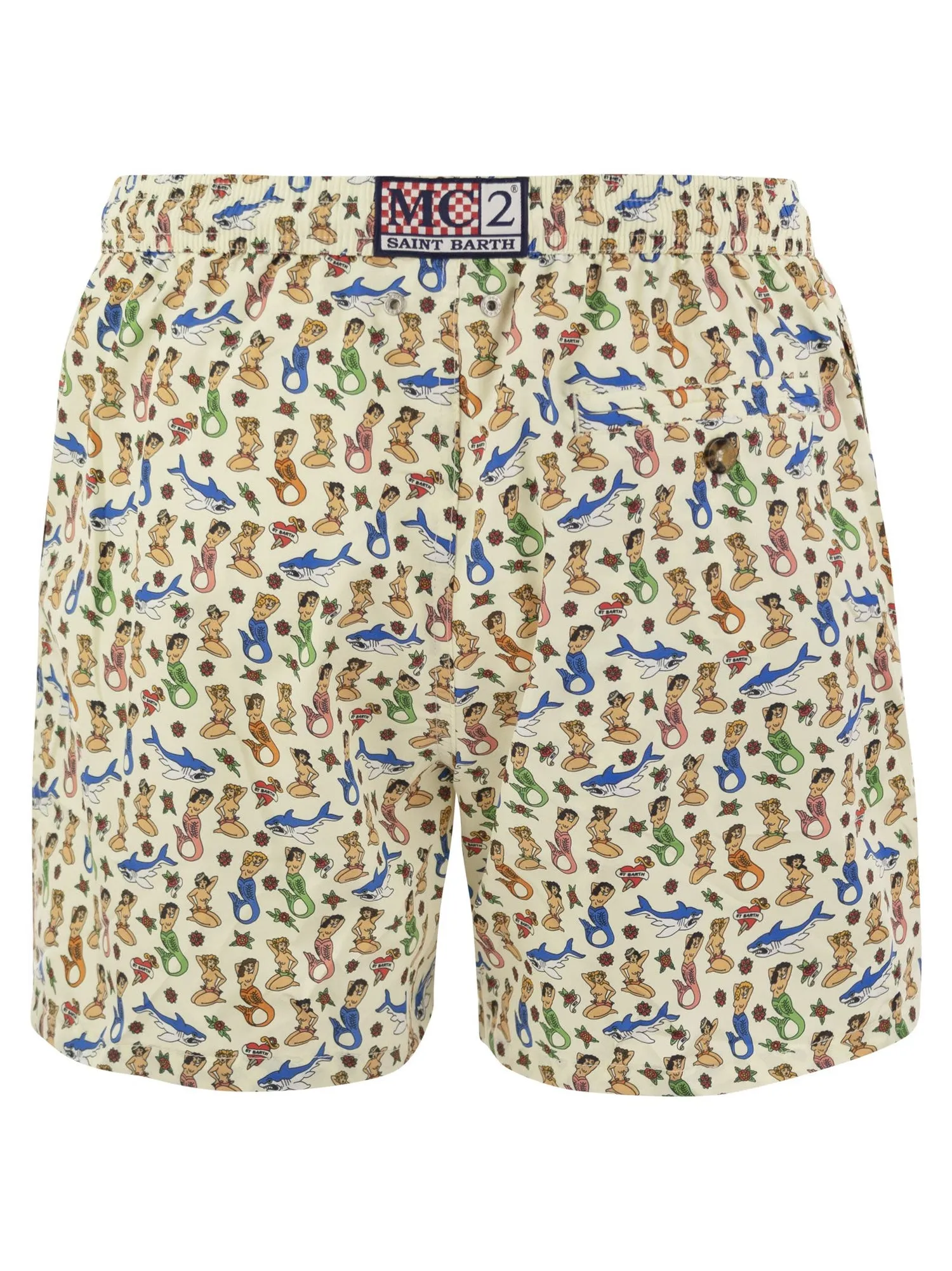 Mc2 Saint Barth    Mc2 Saint Barth Lightweight Fabric Swim Boxer Shorts With Print