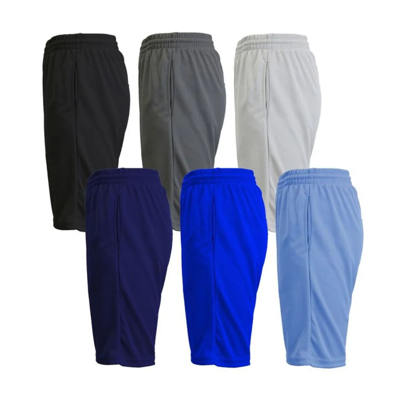 Men's Moisture-Wicking Performance Mesh Shorts (6-Pack)