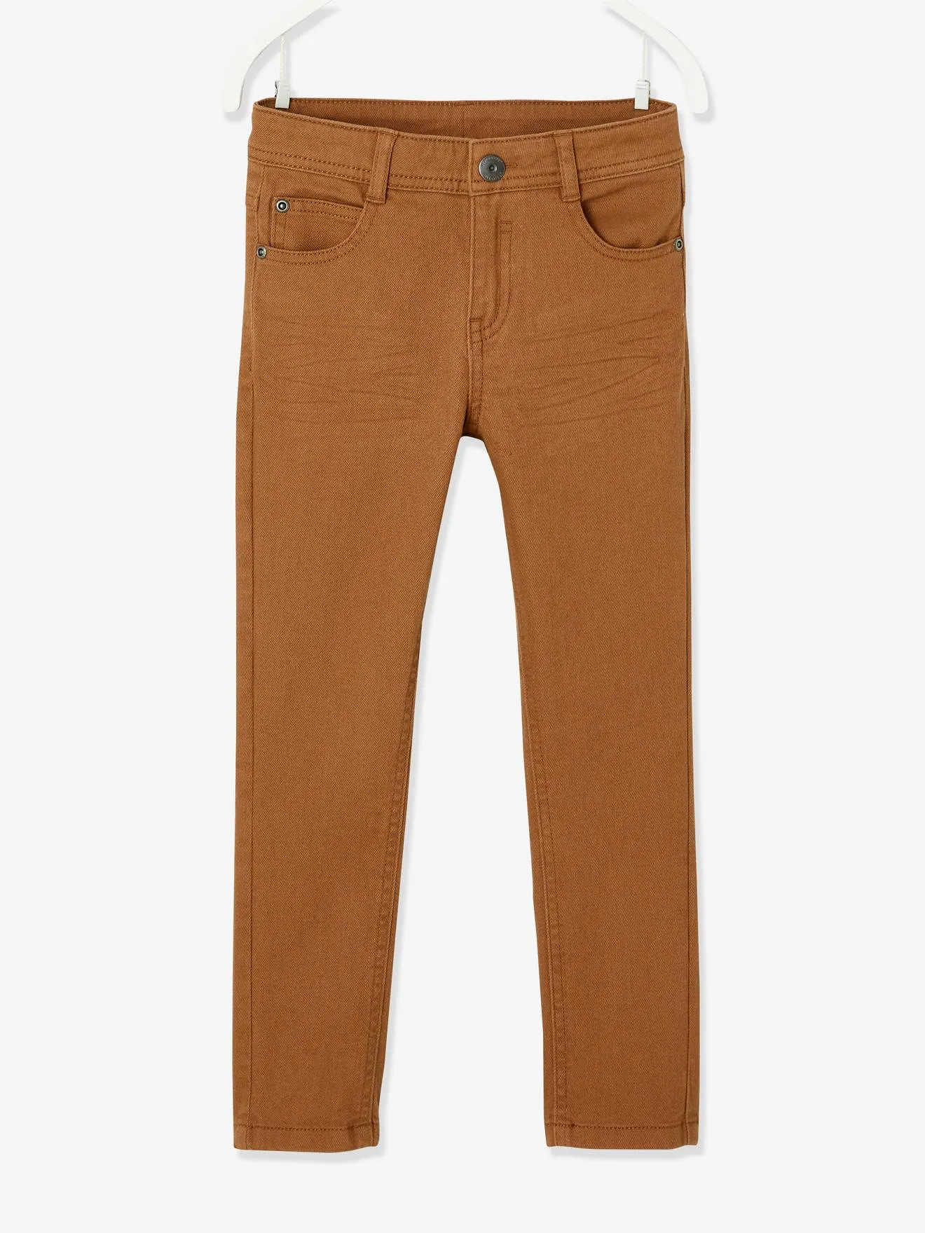 MorphologiK Slim Leg Waterless Jeans, WIDE Hip, for Boys - beige medium solid with decor