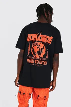 Oversized Worldwide Back Graphic T-Shirt