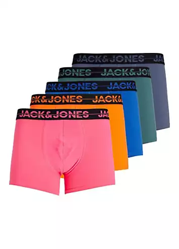 Pack of 5 Solid Boxer Shorts by Jack & Jones | Look Again