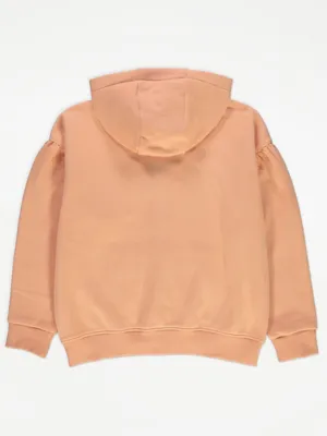 Peach Broderie Zip Up Hoodie T-Shirt and Shorts Outfit | Kids | George at ASDA
