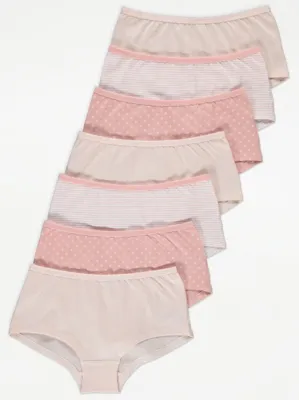 Pink Patterned Shorts 7 Pack | Kids | George at ASDA