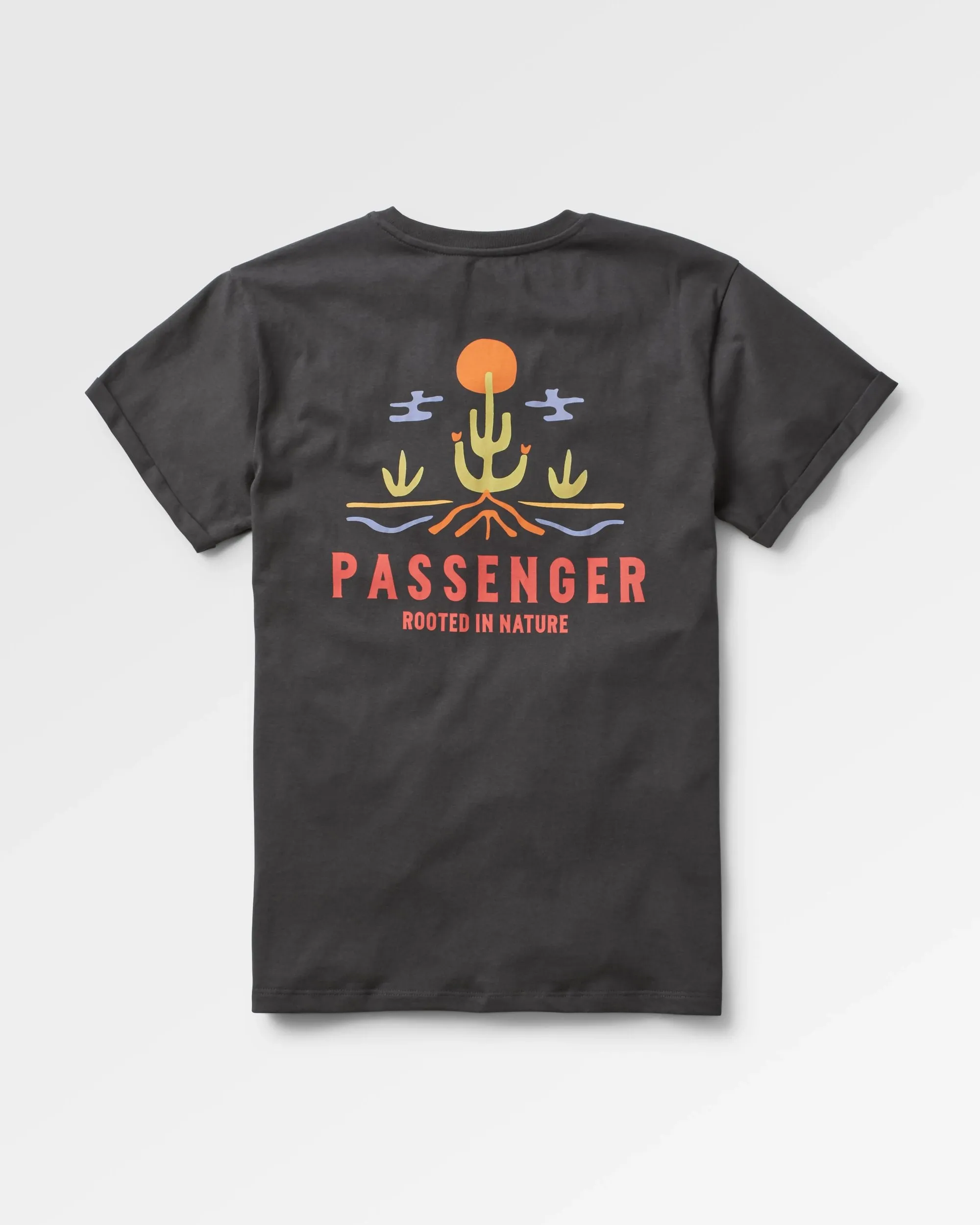 Planted Recyceltes Baumwoll-T-Shirt - Schwarz