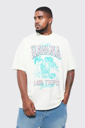 Plus Oversized Heavyweight Tropical T-shirt