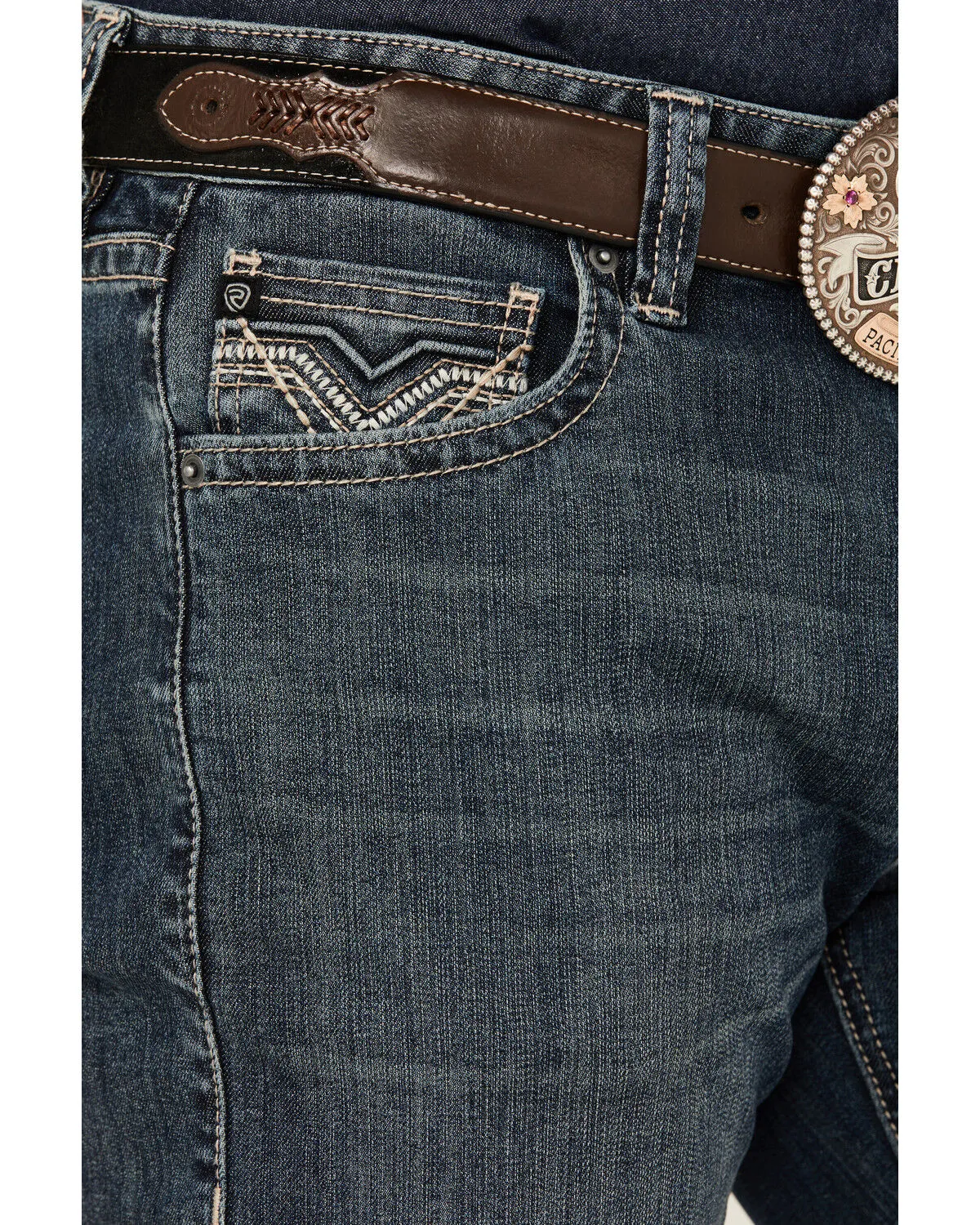 Product Name:  Rock & Roll Denim Men's Double Barrel Reflex Medium Wash Relaxed Straight Leg Stretch Denim Jeans
