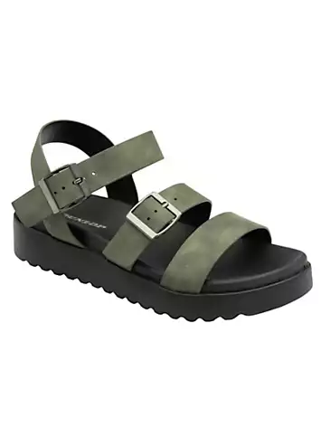 Raya Kaki Chunky Strap Sandals by Dunlop | Look Again