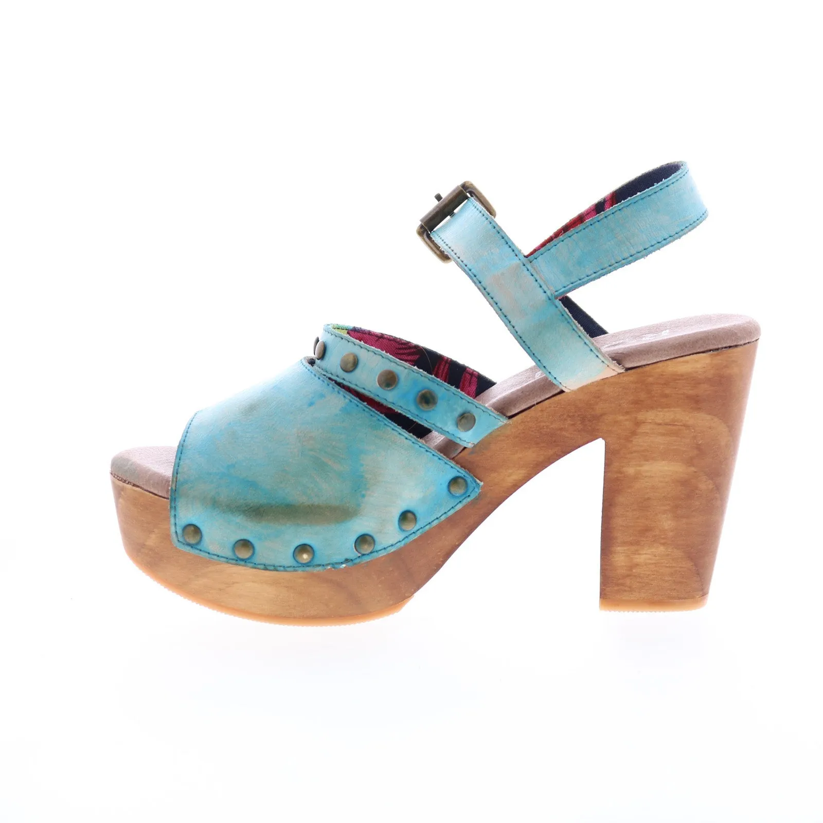 Roan by Bed Stu Hana F853019 Womens Blue Leather Heeled Sandals Shoes