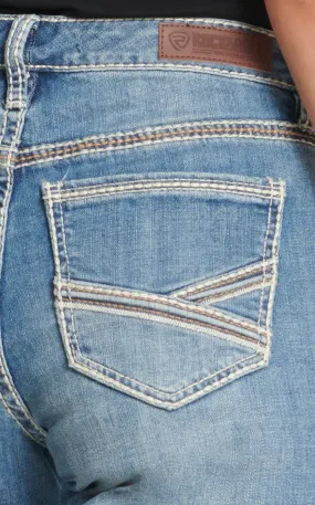 Rock & Roll Denim Women's Medium Wash Mid Rise Riding Jeans
