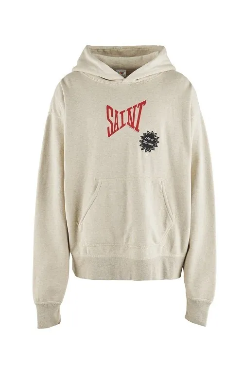 Saint Mxxxxxx  |Street Style Long Sleeves Plain Cotton Logo Hoodies