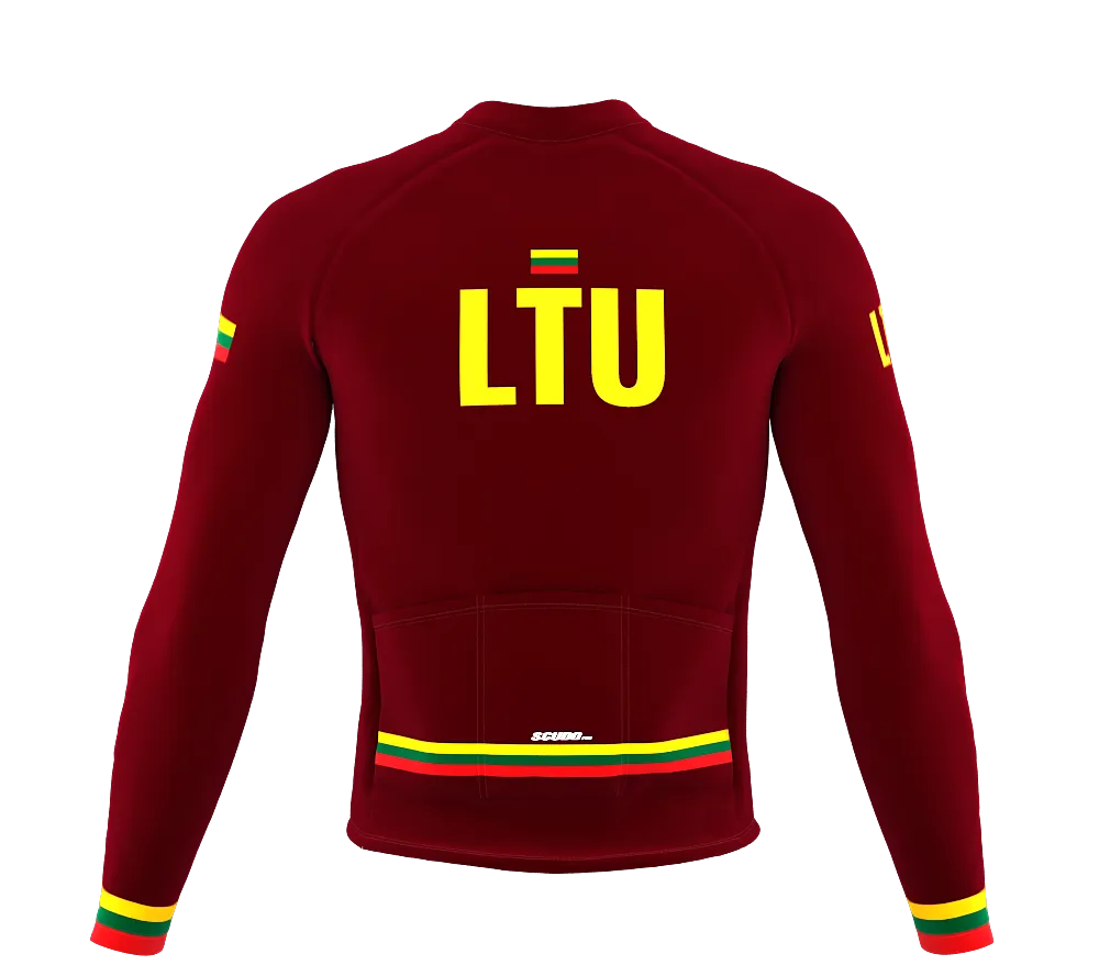 ScudoPro Pro Thermal Long Sleeve Cycling Jersey Country CODE Lithuania Vine | Men and Women