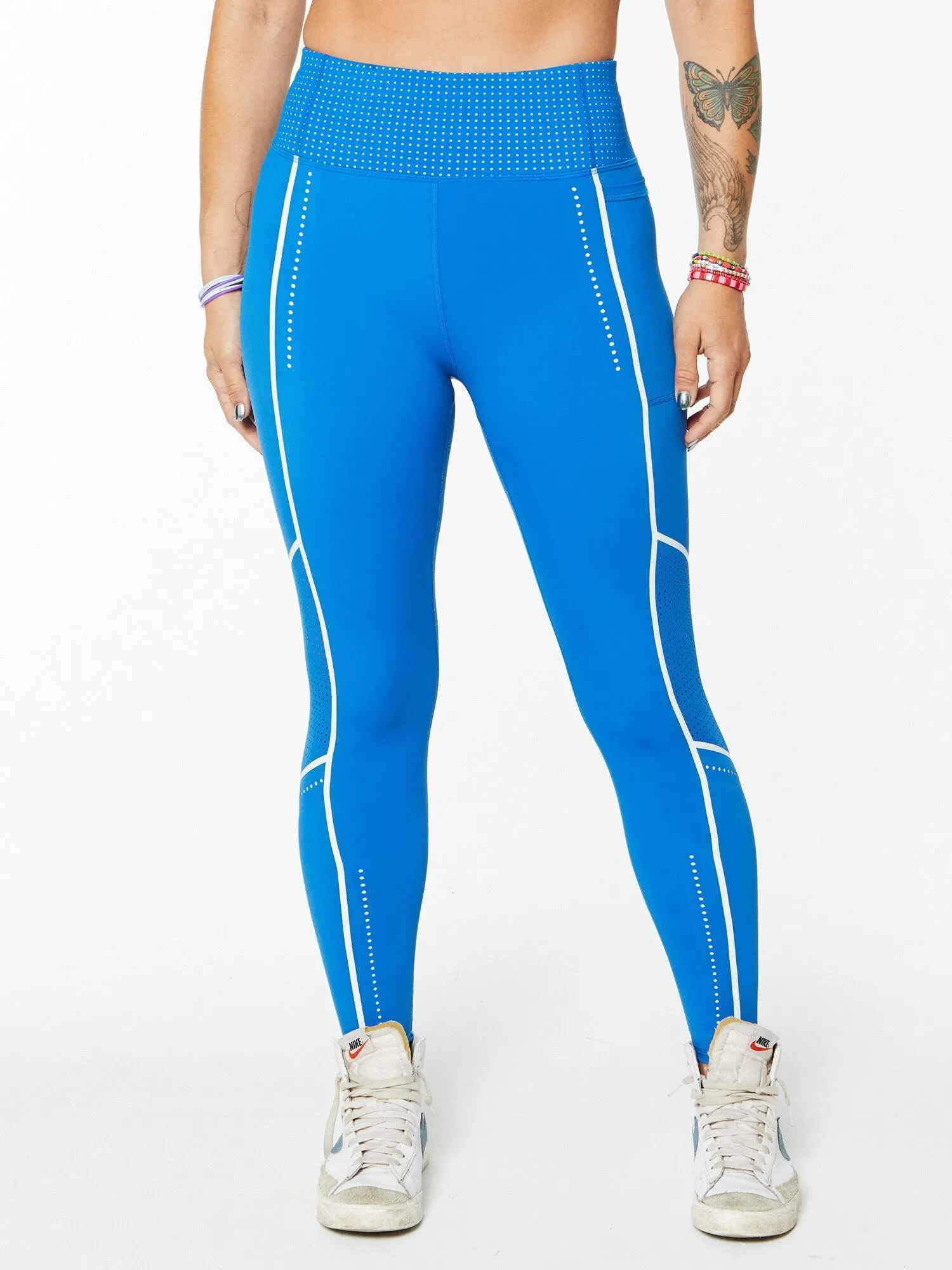 Sweaty Betty | Zero Gravity Statement 7/8 Running Leggings | Oxford Blue
