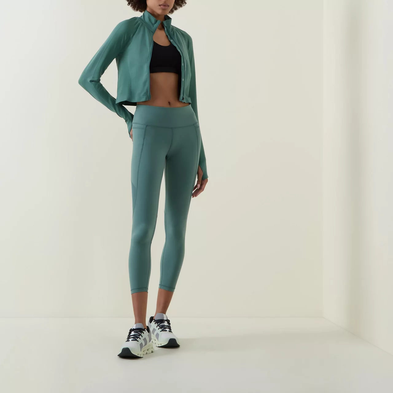 SWEATY BETTY Power Aerial Mesh 7-8 Gym Leggings - Green