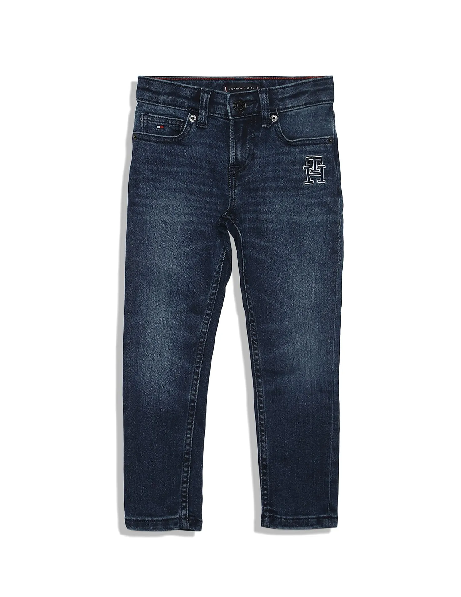 Tommy Hilfiger Kids Scanton Slim Fit Stone Wash Elroy Monogram Jeans